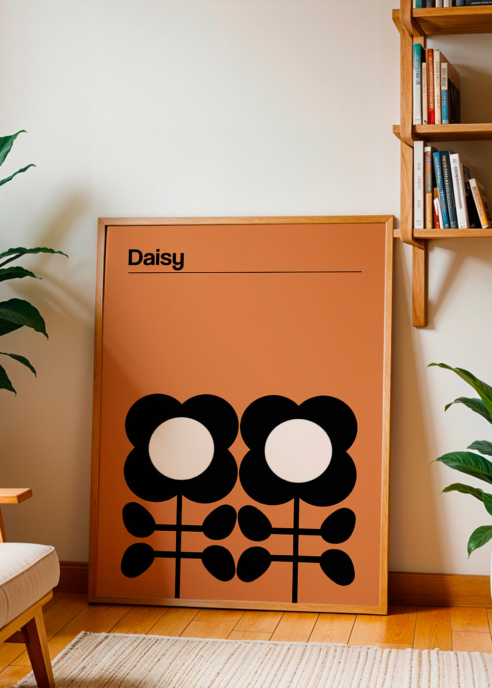 Plakat botaniczny Daisy minimalistyczny