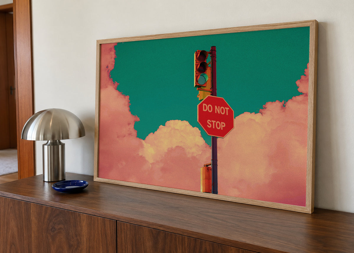 DO NOT STOP - Framed poster in an interior