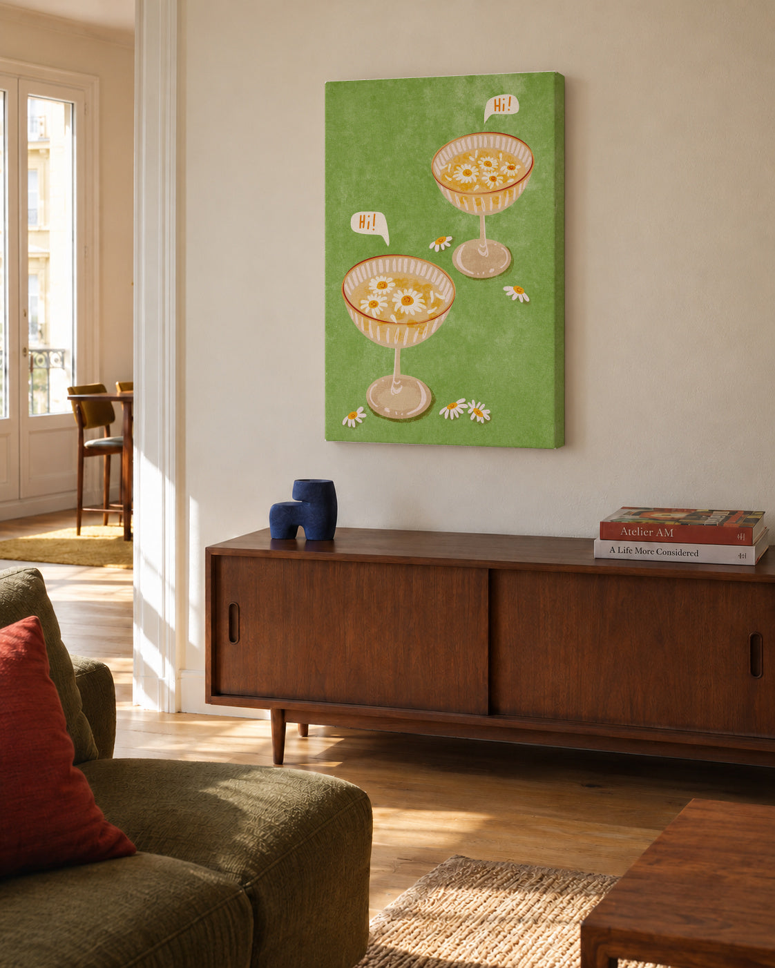 Hi - Unframed canvas in an interior
