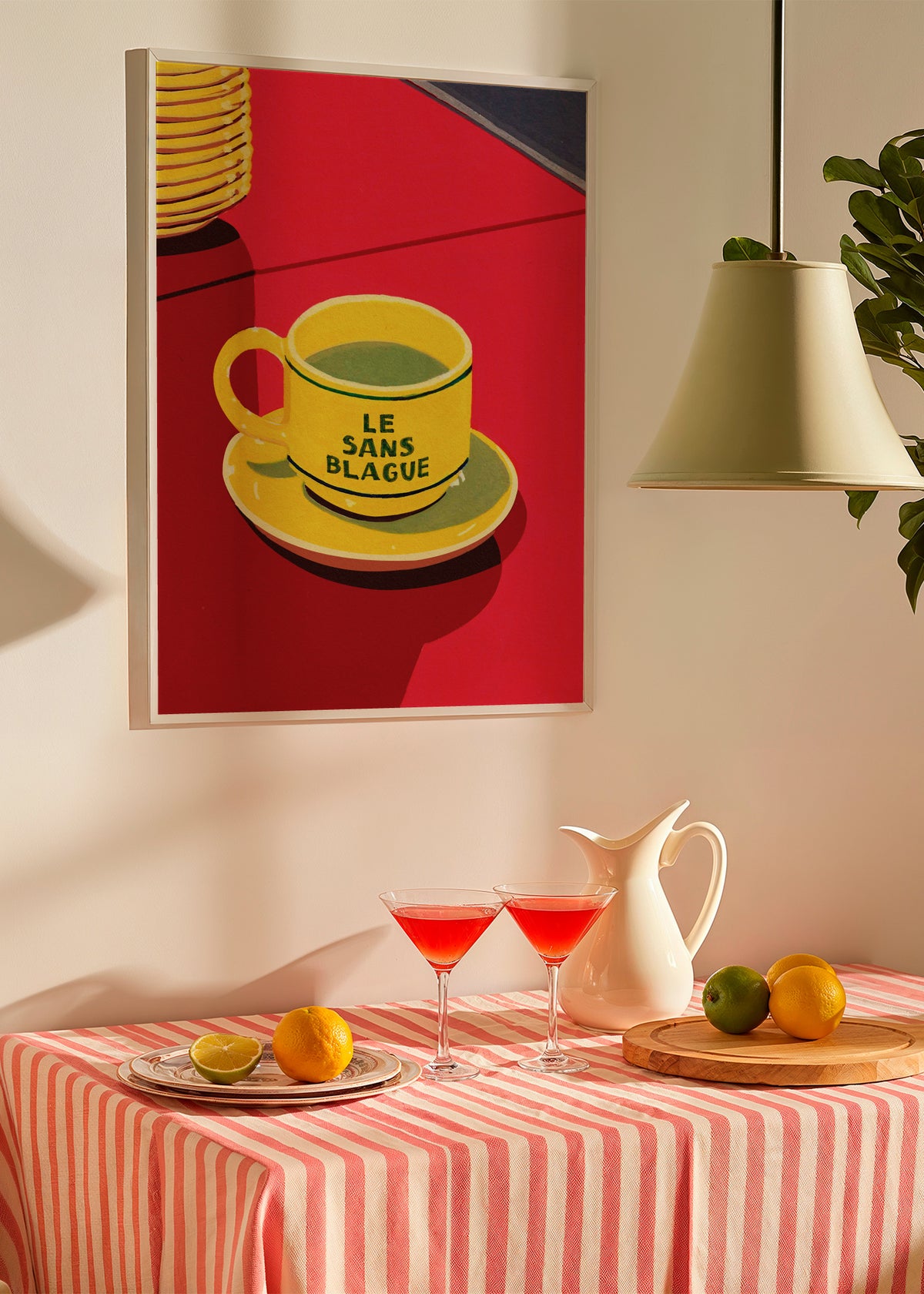 Le Sans Blague - Framed poster in an interior