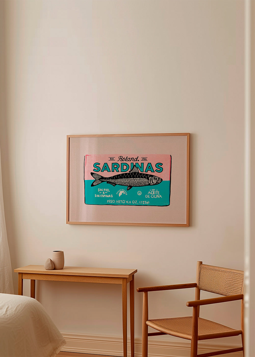 Sztuka do kuchni Sardynki etykieta retro