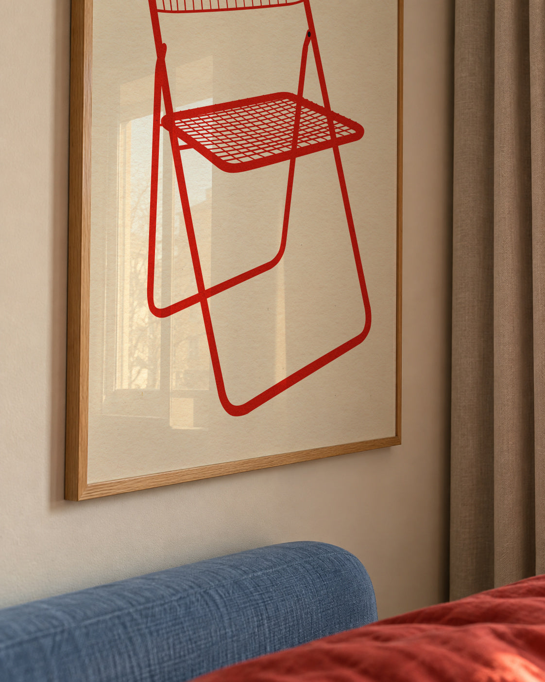 Ted Net Chair Red - Framed poster detail