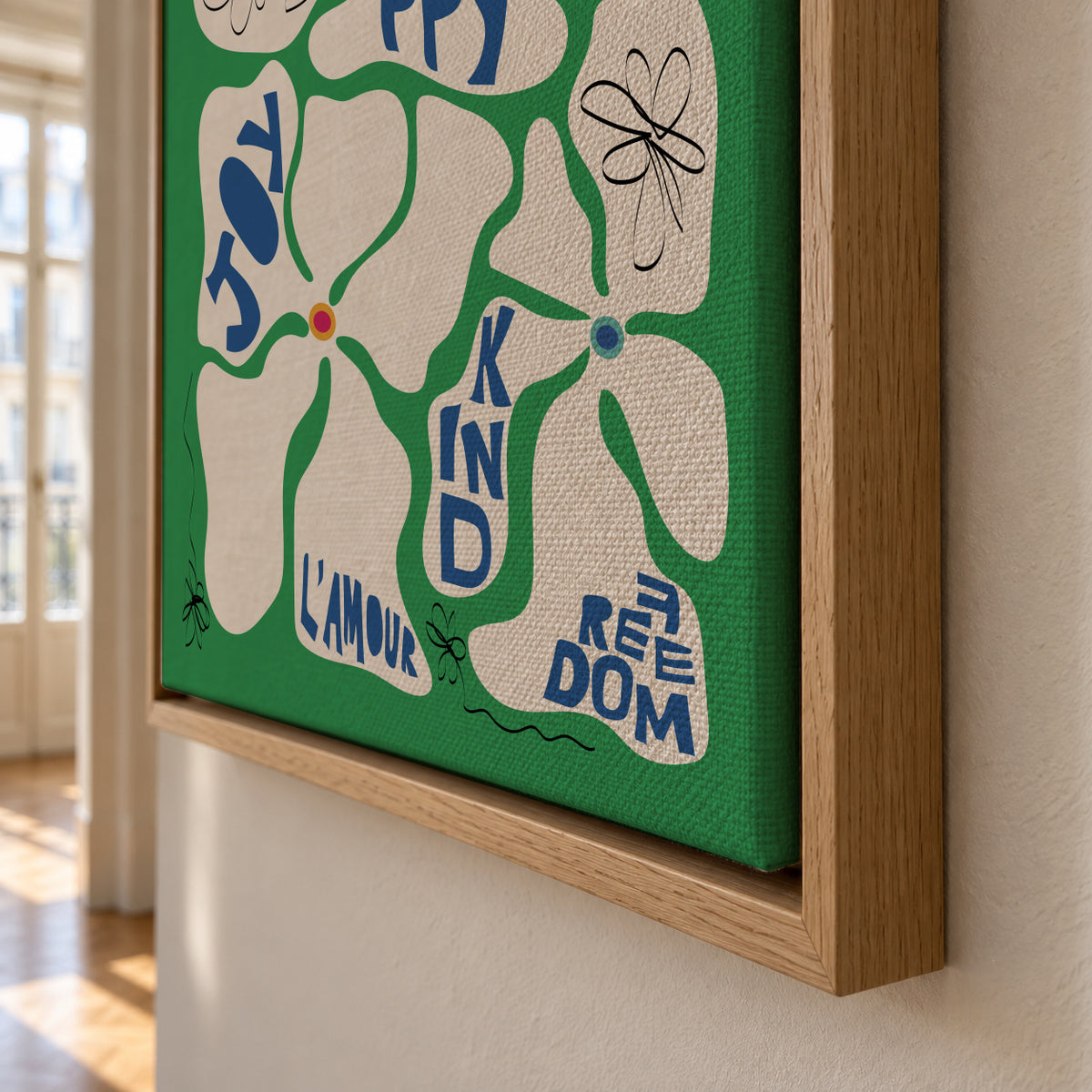 Flowers of the Tome - Green - Framed canvas detail