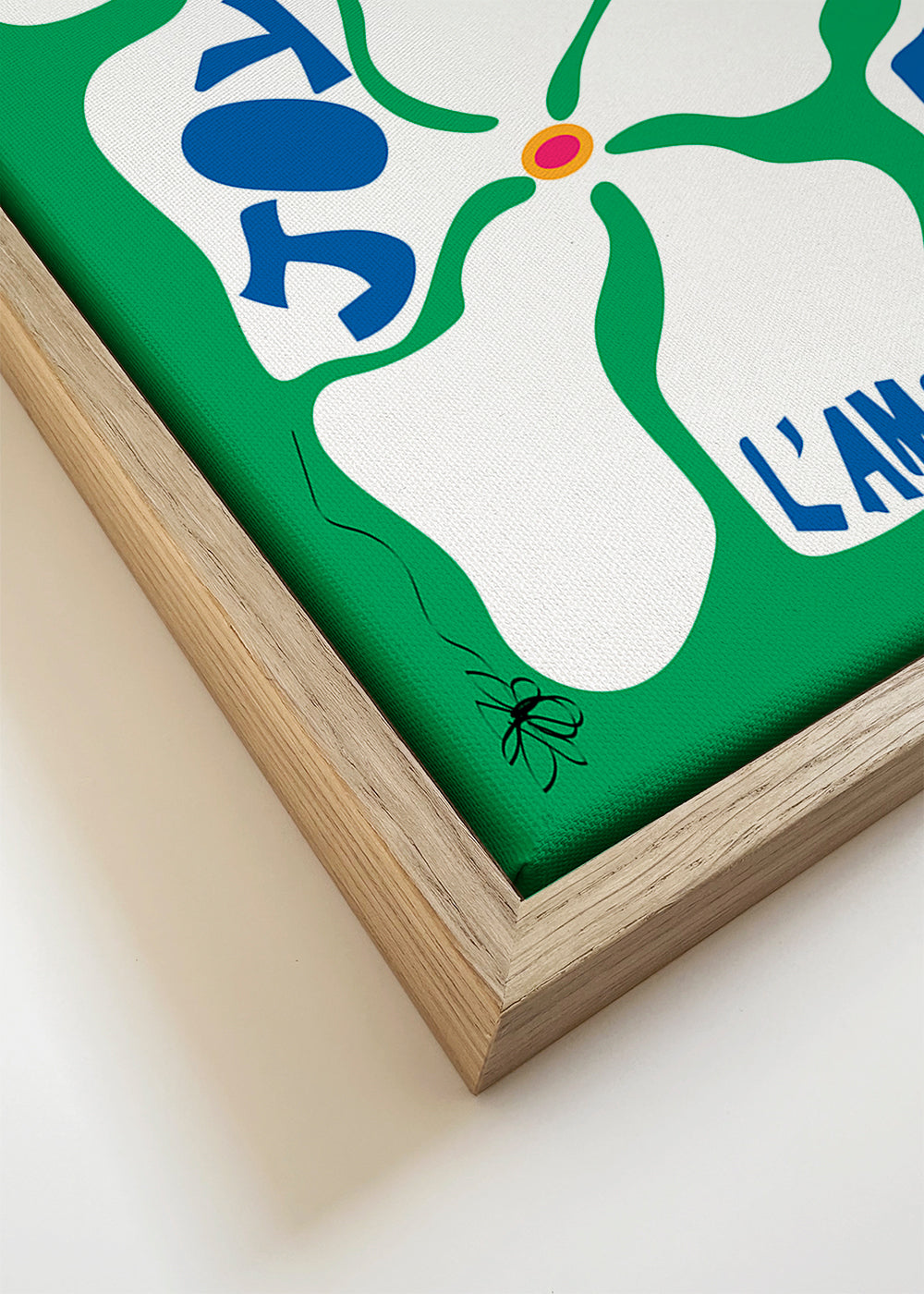 Ilustracja kwiatowa typograficzna w zieleni