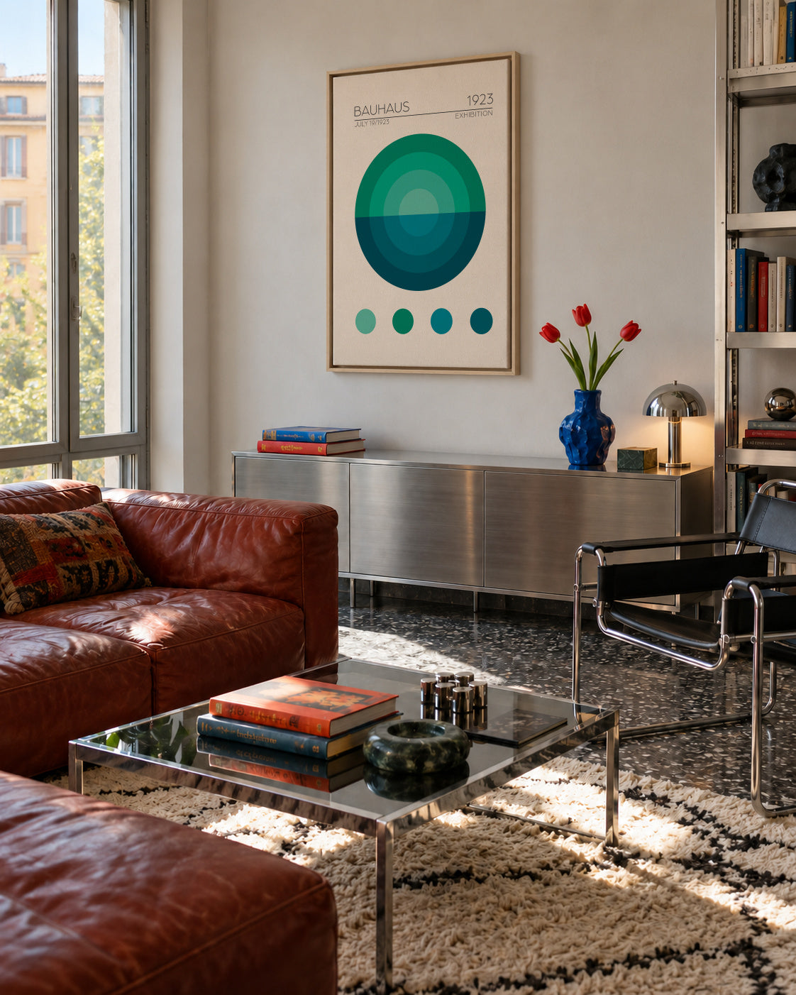 Bauhaus Mavi Daire - Framed canvas in an interior