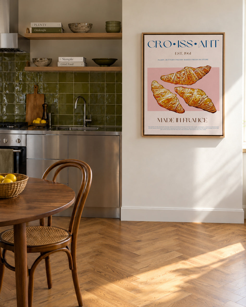 Croissant Print - Framed canvas in an interior