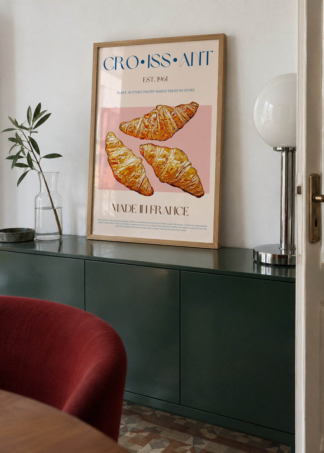 Croissant Print - Framed poster in an interior