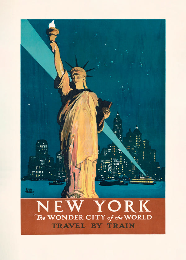 Plakat podróżniczy New York w stylu vintage