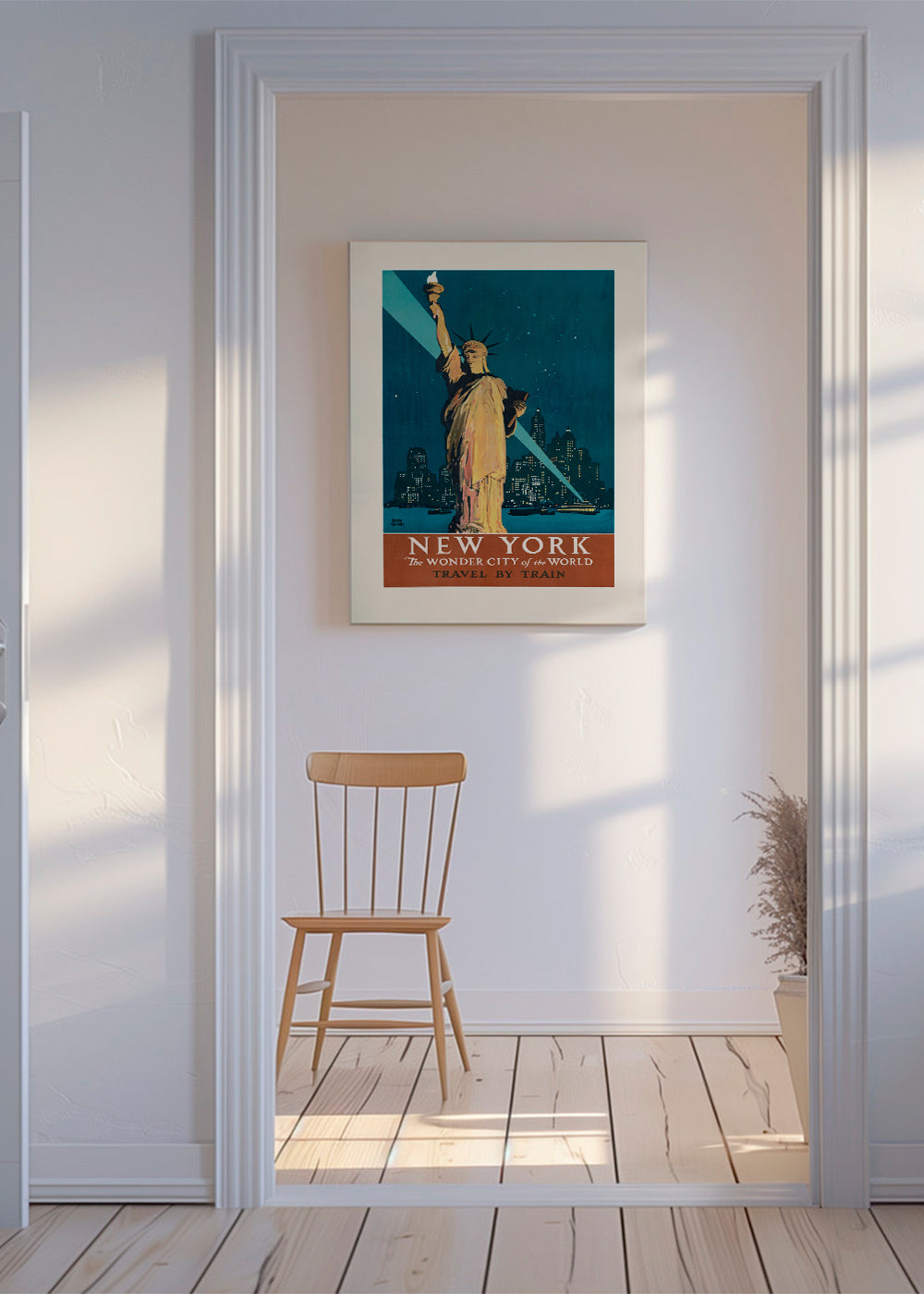 Plakat podróżniczy New York w stylu vintage