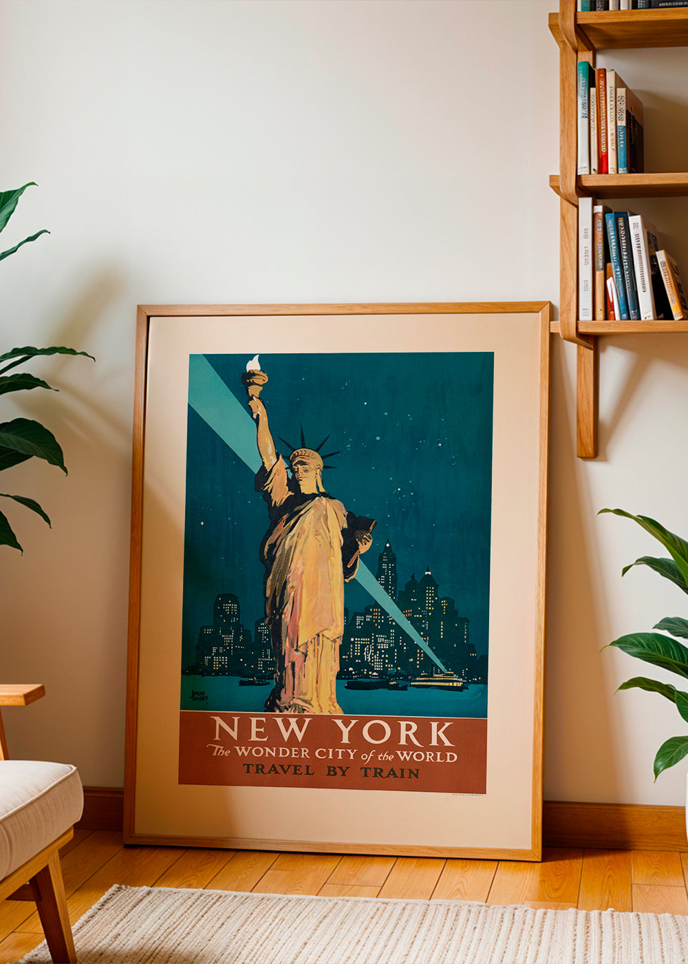 Plakat podróżniczy New York w stylu vintage