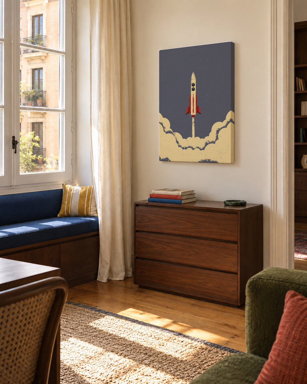 Rocket - Unframed canvas in an interior