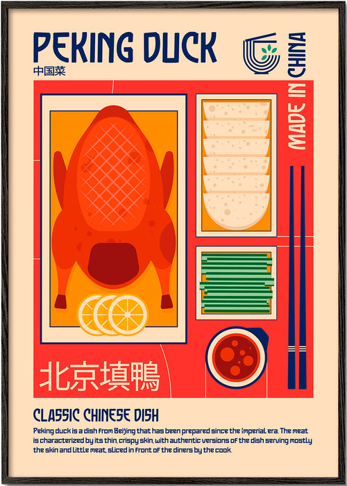 Sztuka do kuchni Peking Duck retro ilustracja