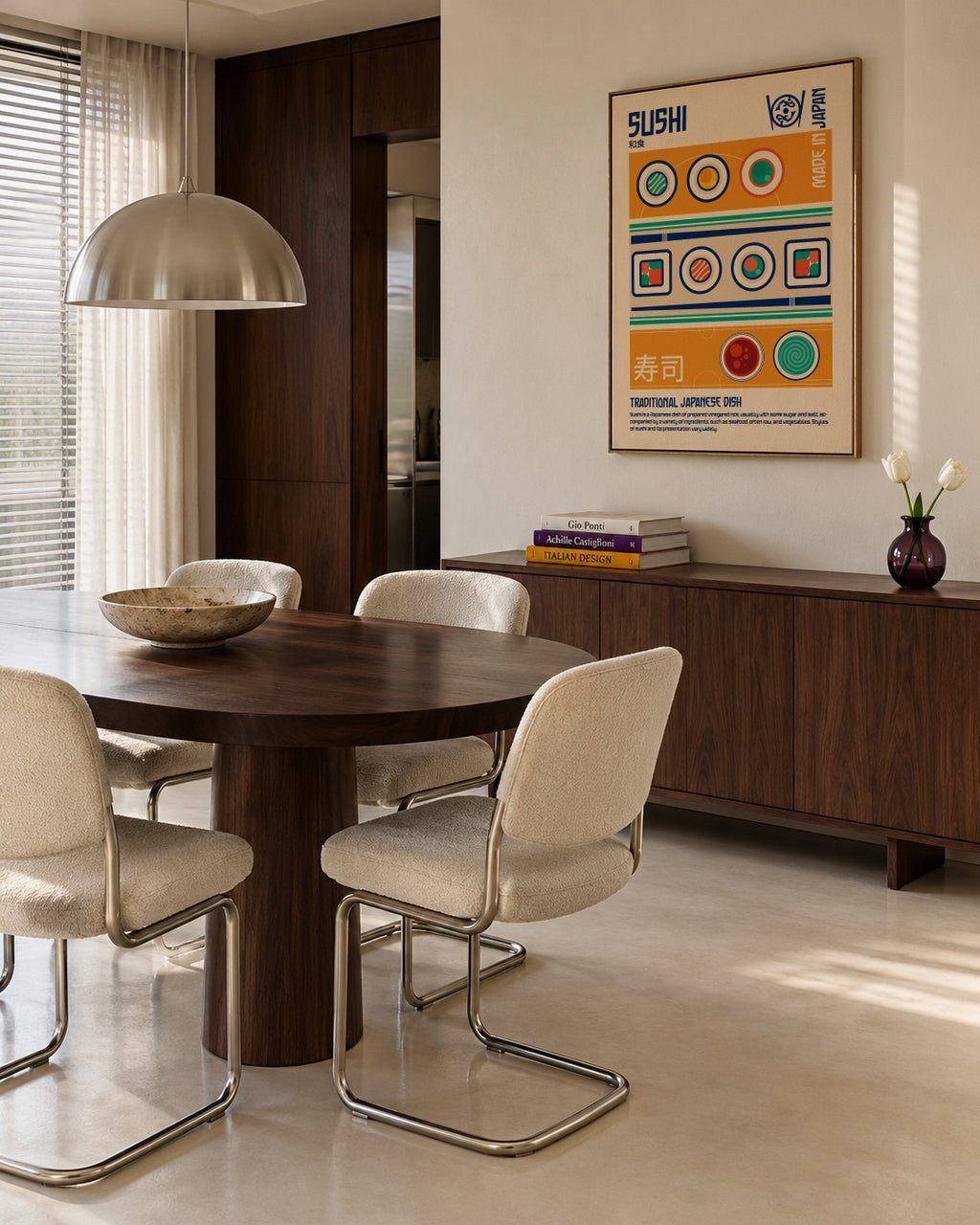 Sushi Japanese Food Print - Framed canvas in an interior