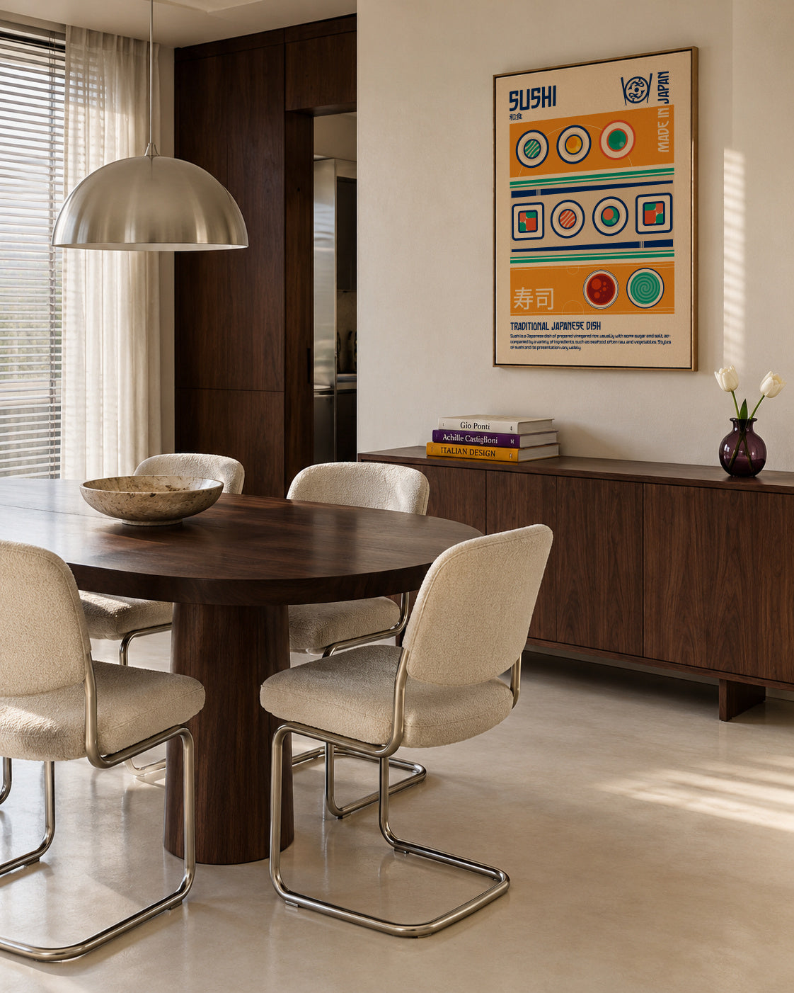 Sushi Japanese Food Print - Framed canvas in an interior