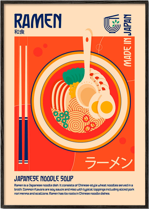 Sztuka do kuchni Ramen japoński plakat
