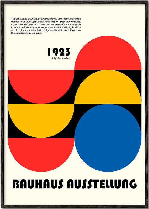Plakat geometryczny Bauhaus 1923 kształty podstawowe