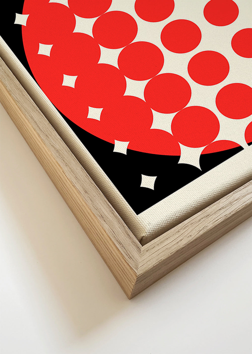 Plakat geometryczny Bauhaus z czerwonymi półokręgami
