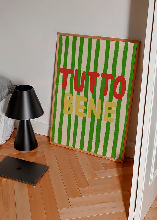 Ilustracja 'Tutto Bene' w zielone paski