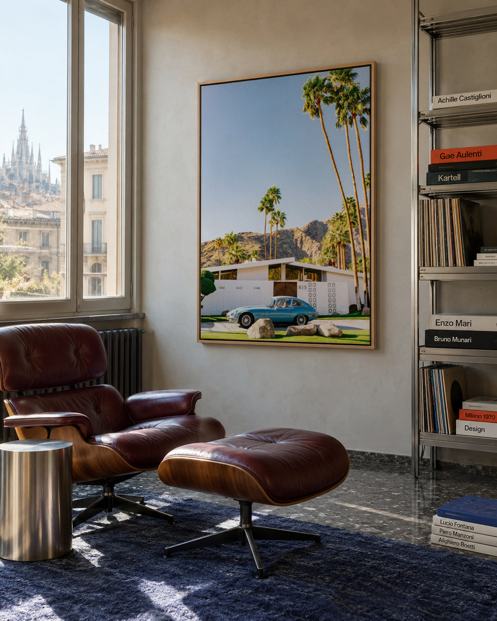 Palm Springs Ride VII - Framed canvas in an interior
