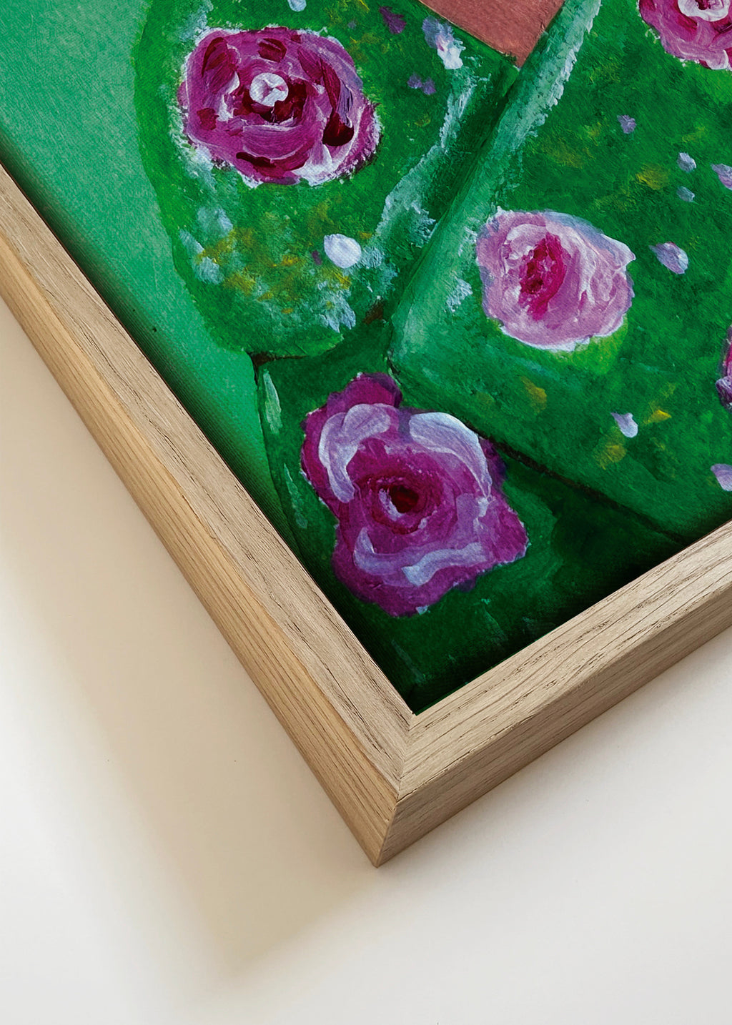 Woman Smoking a Flower - Framed canvas detail