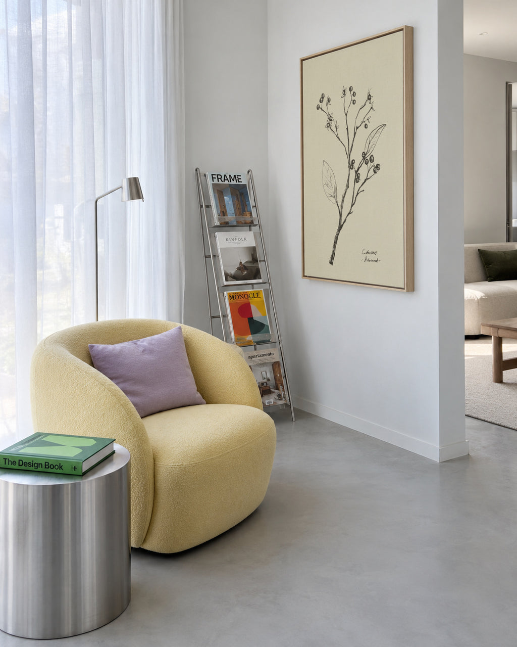 Floral 2 - Framed canvas in an interior
