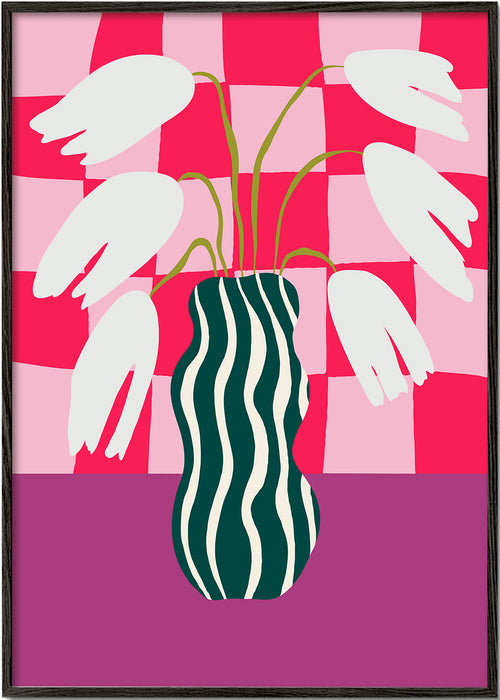 Plakat botaniczny: tulipany w stylu pop