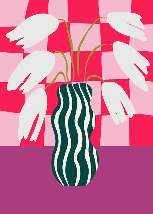 Plakat botaniczny: tulipany w stylu pop
