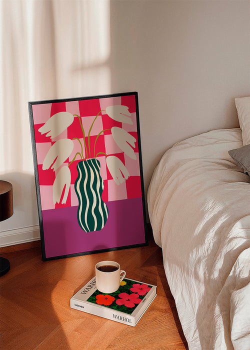 Plakat botaniczny: tulipany w stylu pop