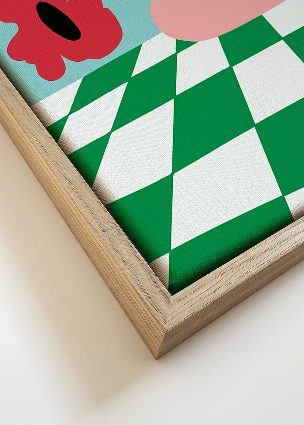 Plakat botaniczny z kwiatami w różowym wazonie