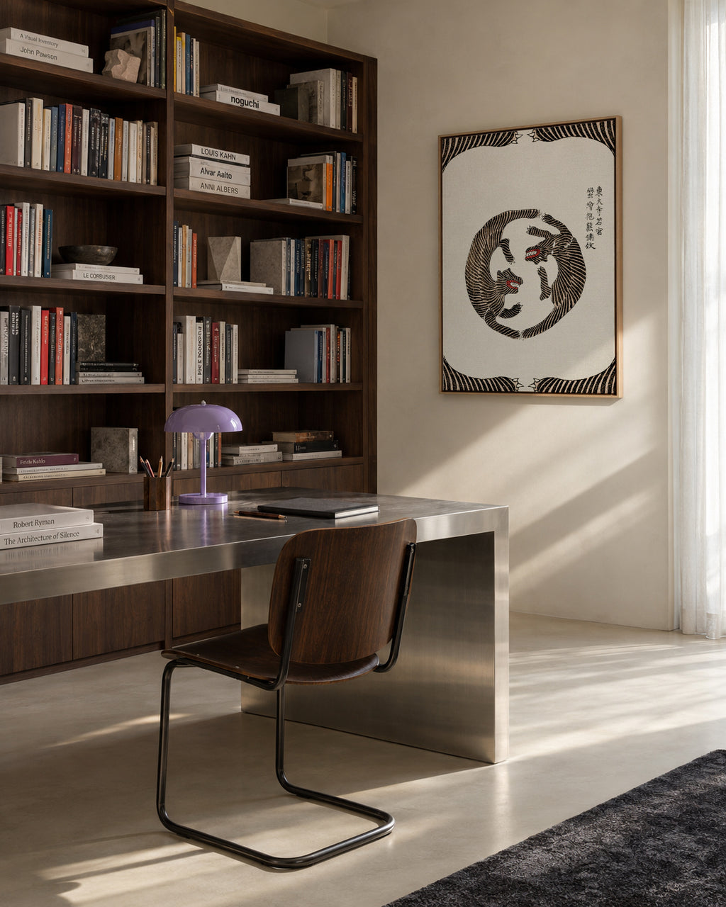 Woodblock Tigers From Yatsuo No Tsubaki (Creative ed.)) - Framed canvas in an interior