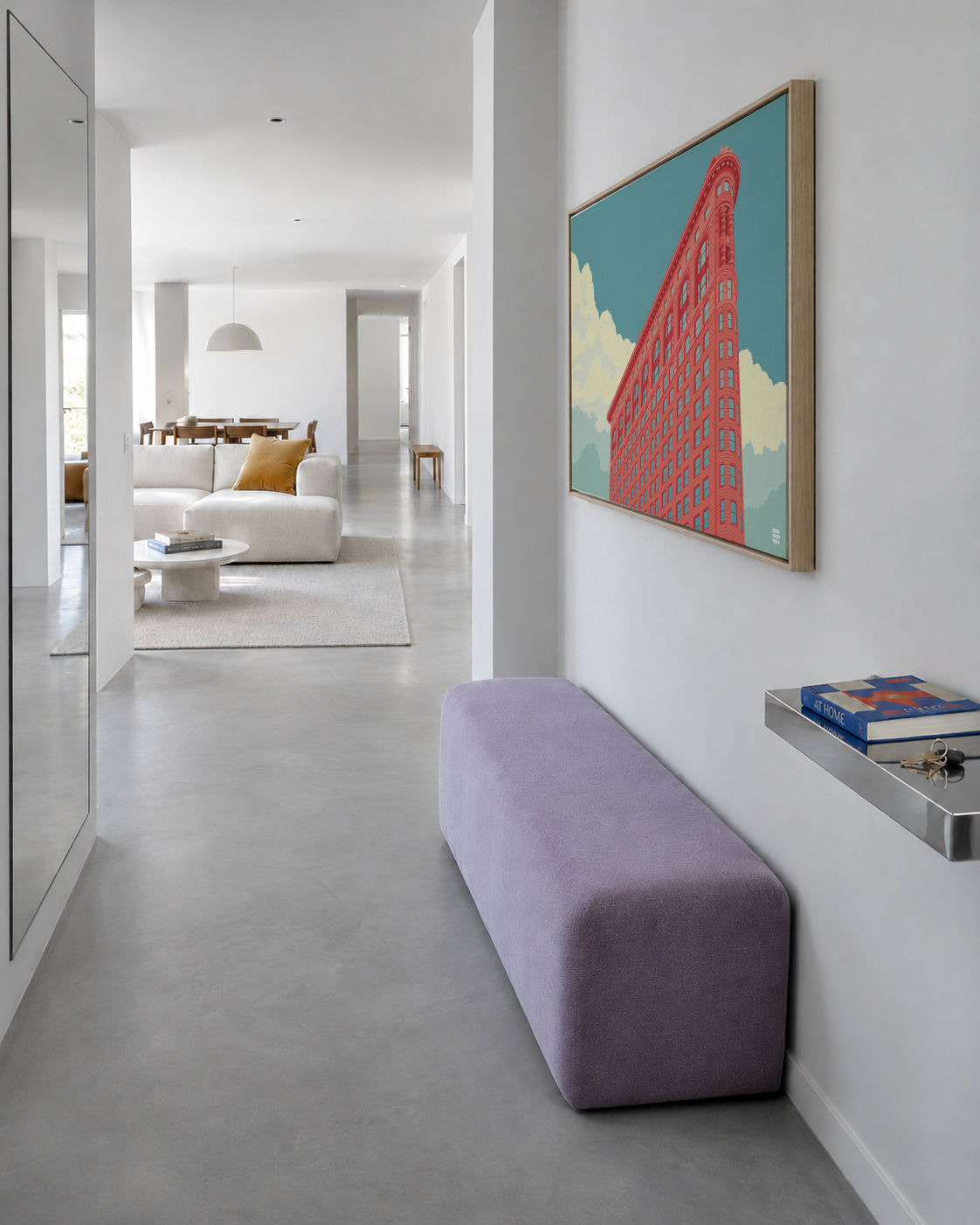 New York Flatiron Building - Framed canvas in an interior