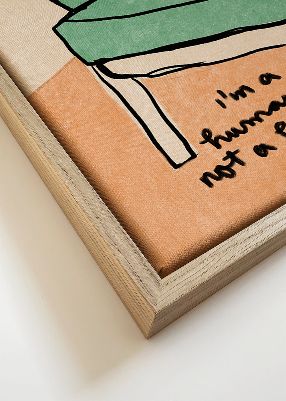 Ilustracja nogi na sofie z odręcznym napisem