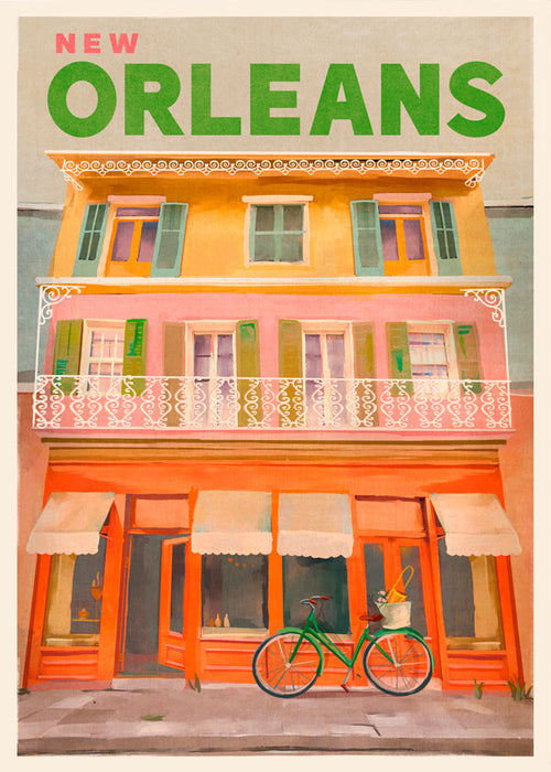 Plakat miast New Orleans vintage