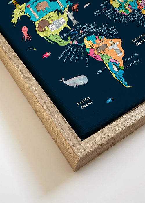 Ilustrowana mapa świata dla dzieci