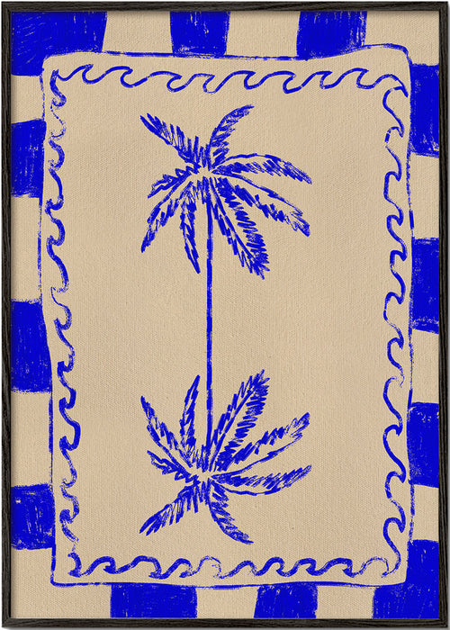 Botaniczny rysunek niebieskiej palmy