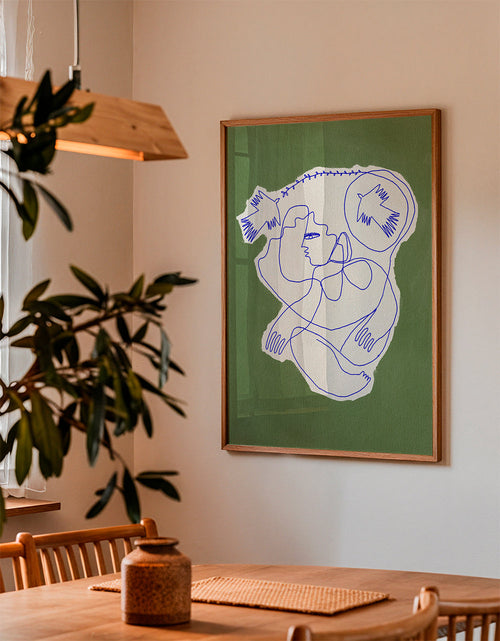 Ilustracja ciągłą linią na podartym papierze