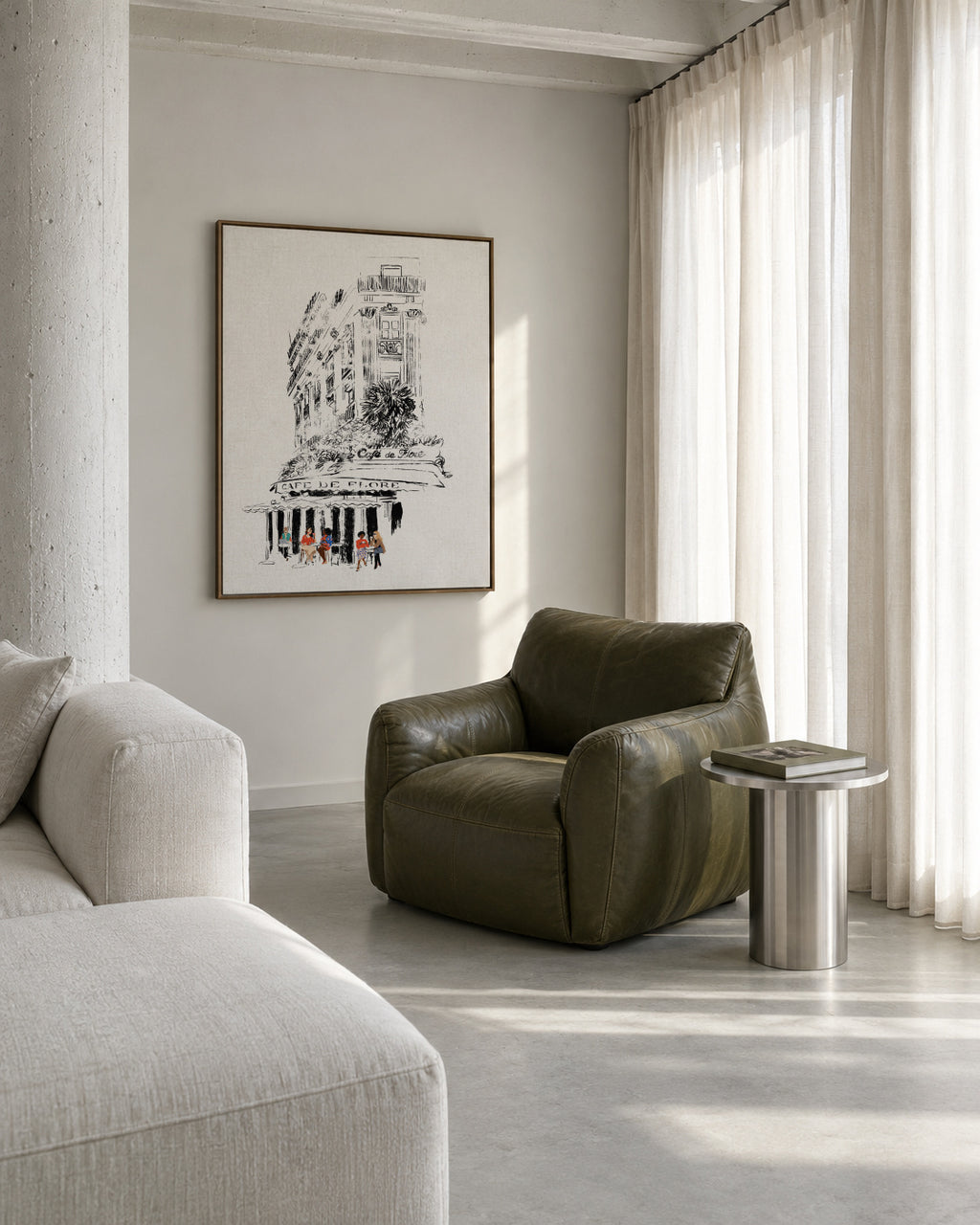 Café de Flore Paris - Framed canvas in an interior
