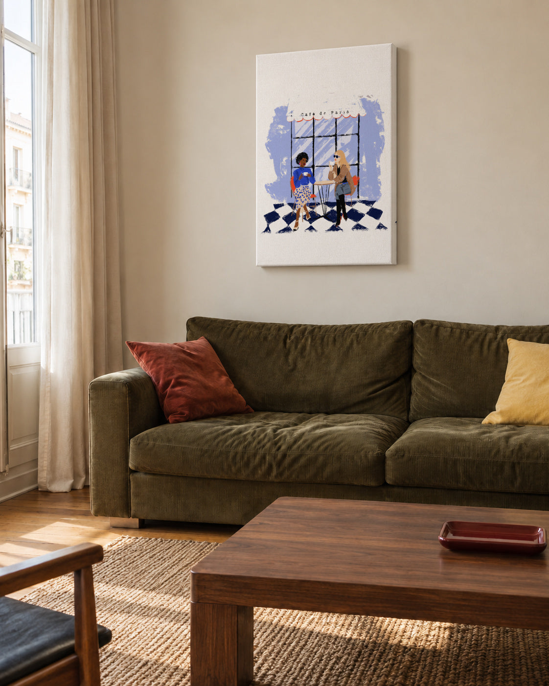 Café de Paris - Unframed canvas in an interior