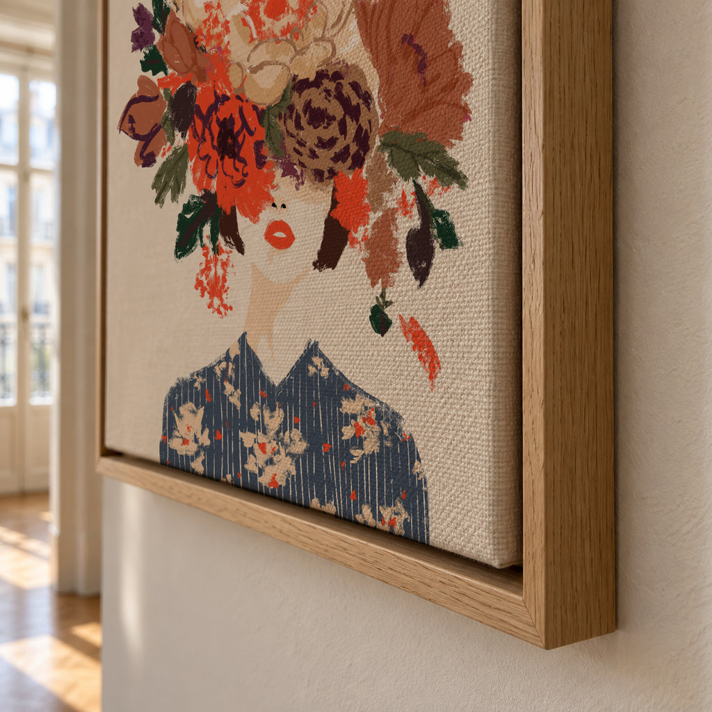 Floral Crown - Framed canvas detail