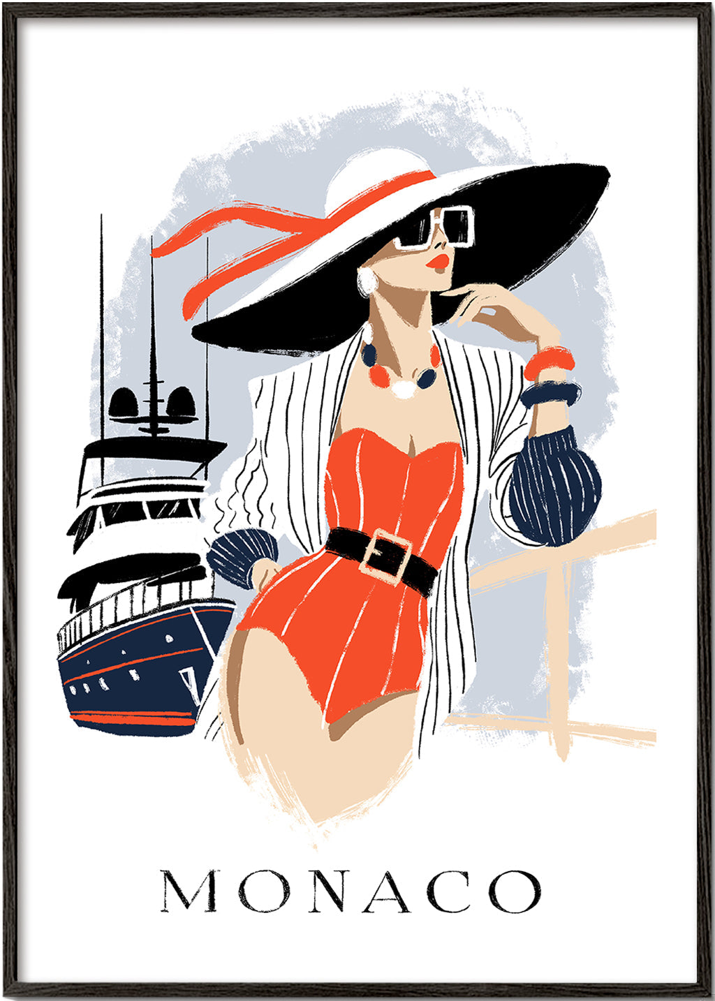 Ilustracja mody na jachcie
