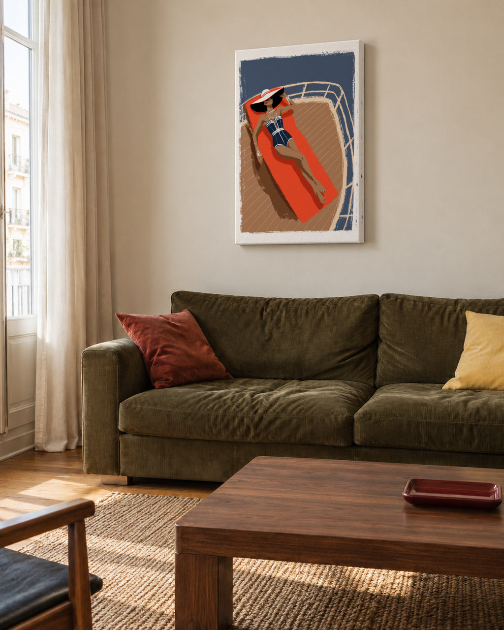 On the yacht - Unframed canvas in an interior