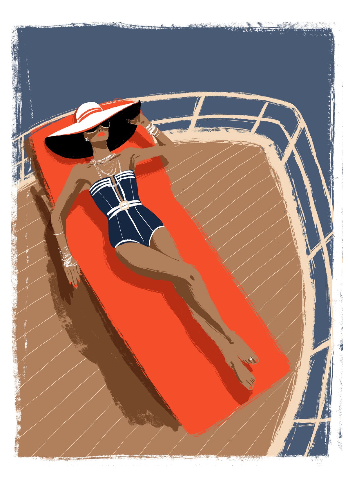 On the yacht - Unframed art print
