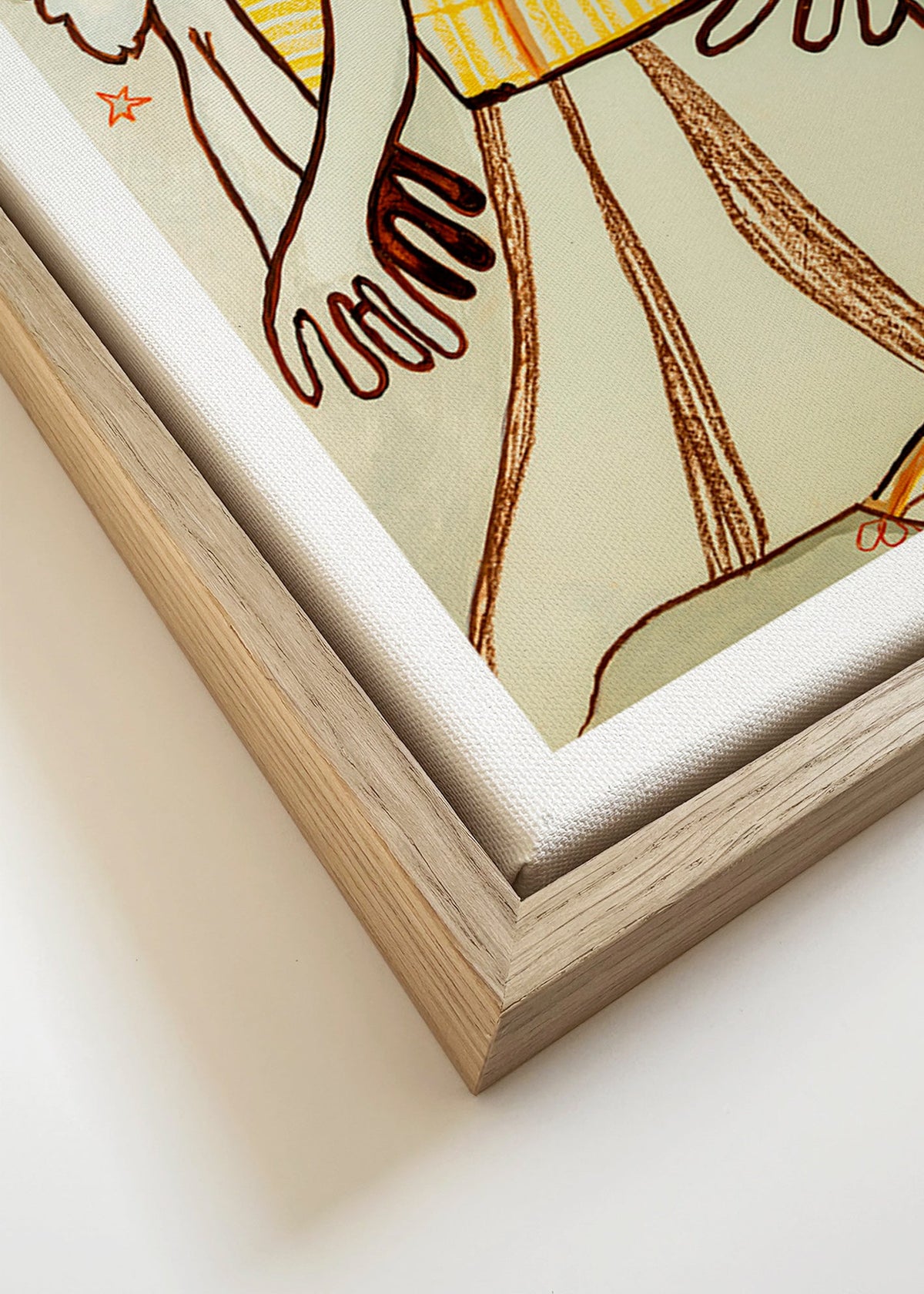 Ilustracja tańczącej pary w linii gestów – Canvas detail