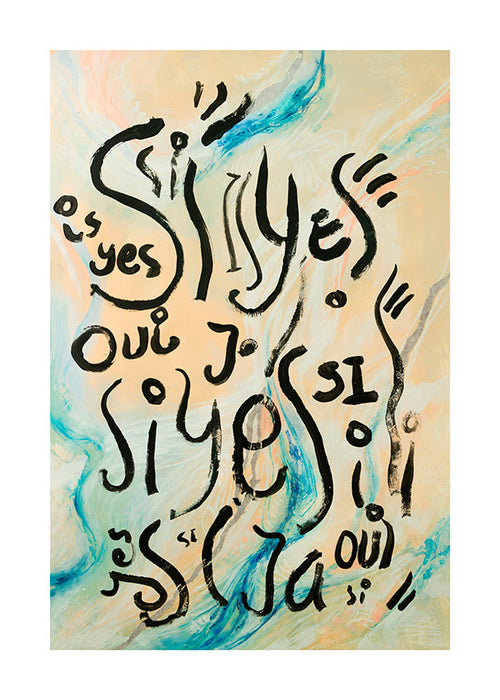 Ilustracja typograficzna z akwarelowymi falami