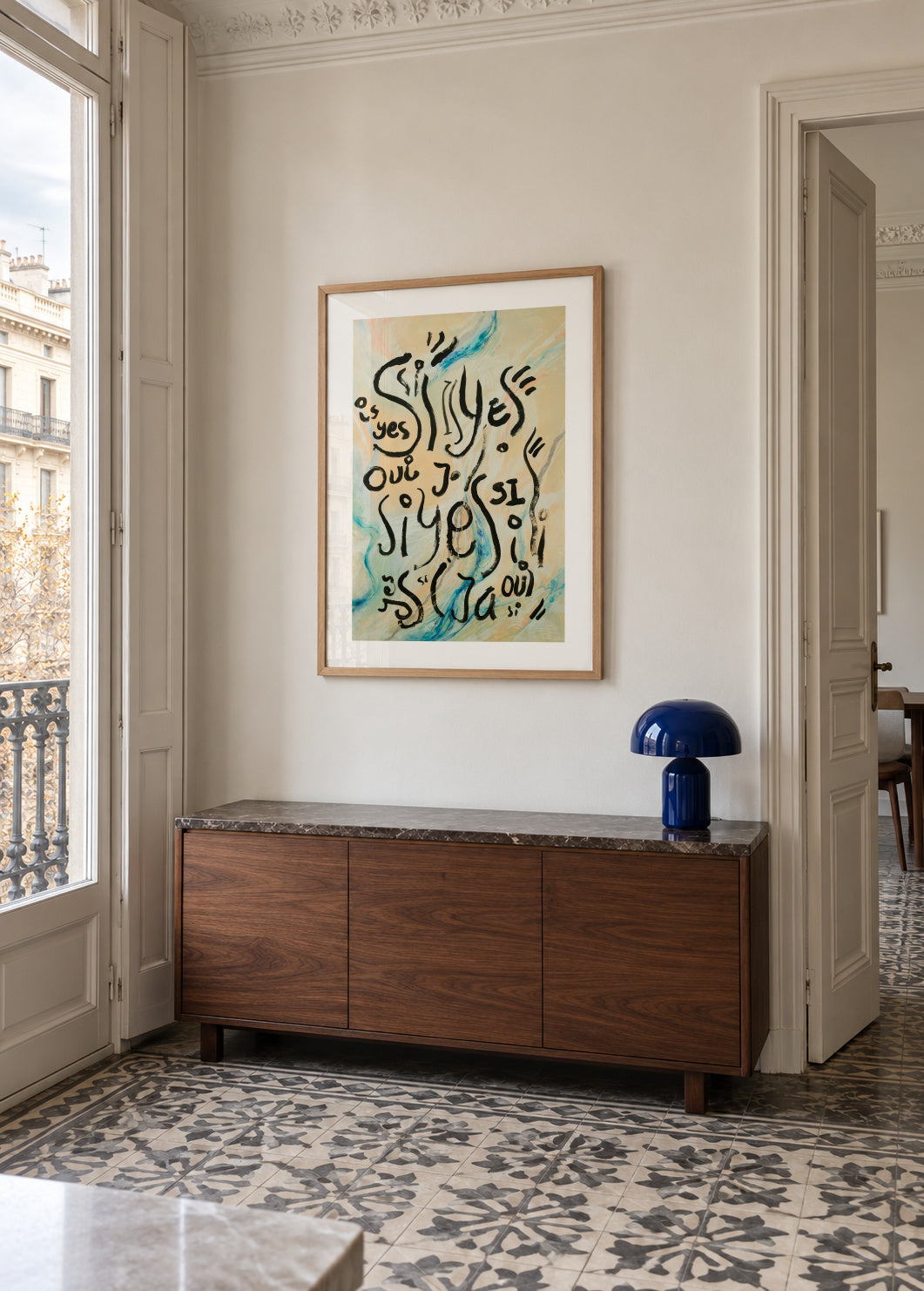 Yes - Framed poster in an interior