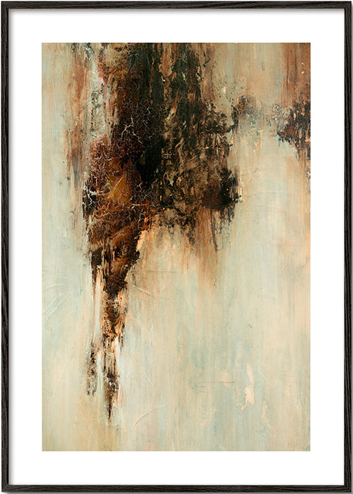 Obraz abstrakcyjny ziemista faktura pionowy – Black Frame