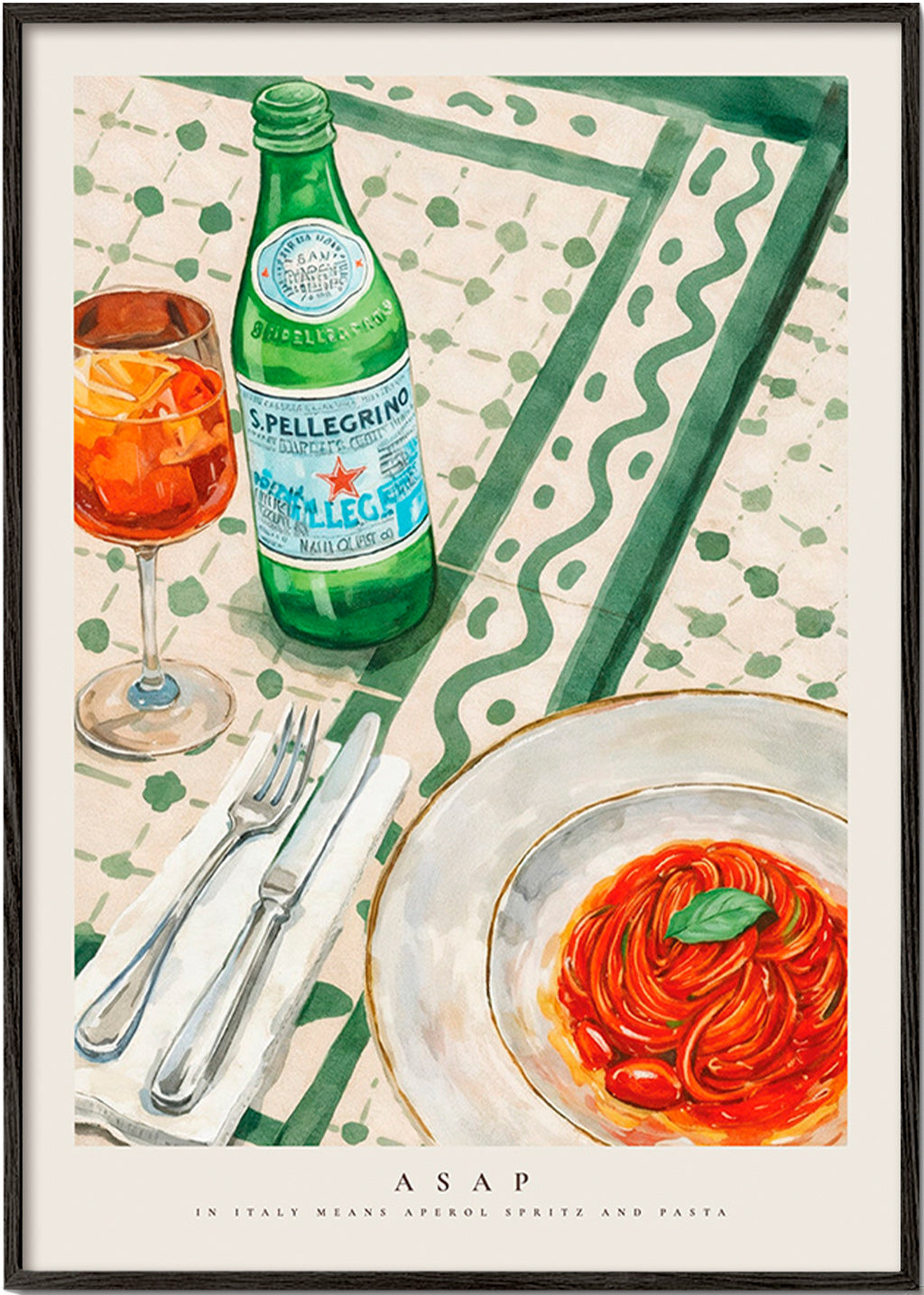 Sztuka do kuchni Aperol Spritz i makaron