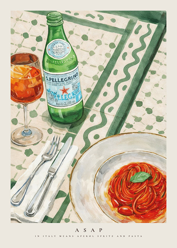 Sztuka do kuchni Aperol Spritz i makaron