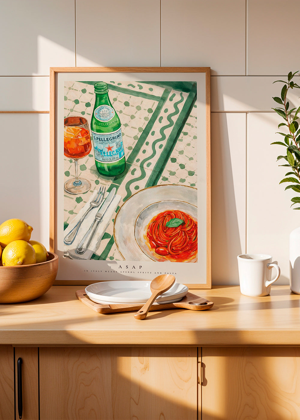 Sztuka do kuchni Aperol Spritz i makaron