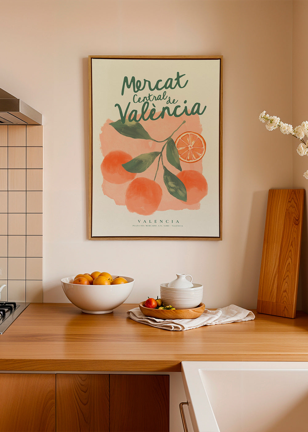 Sztuka do kuchni Mercat Central z pomarańczami